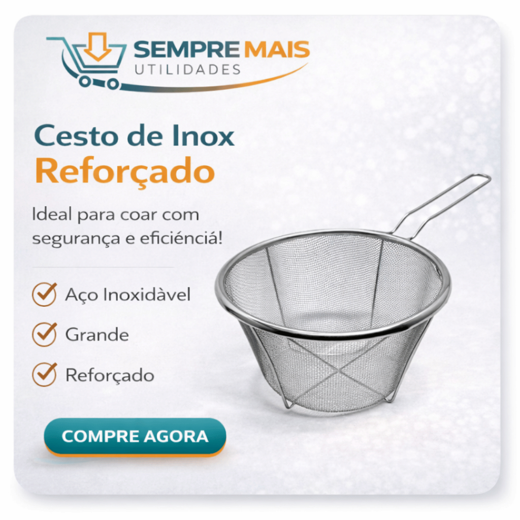 Cesto REFORÇADO Fritura GRANDE 18 CM Petiscos Acompanhamento