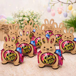 Kit Com 50 Porta Bombom De Coelho Para Páscoa Em MDF Lembrancinha em Oferta na Shopee