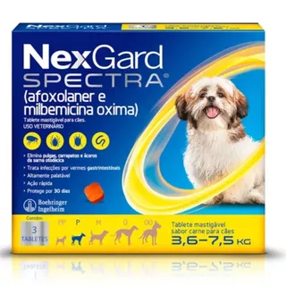 Nexgard Spectra P 3,6-7,5kg com 3 Tabletes Antipulgas em Oferta na Shopee