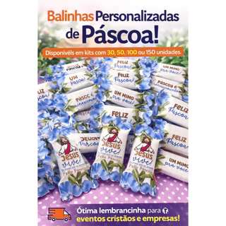 Lembrancinhas de Páscoa/Quaresma Personalizadas 30, 50 ou 100 Unidades | Balas para eventos em Igrejas/Festas e empresas em Oferta na Shopee