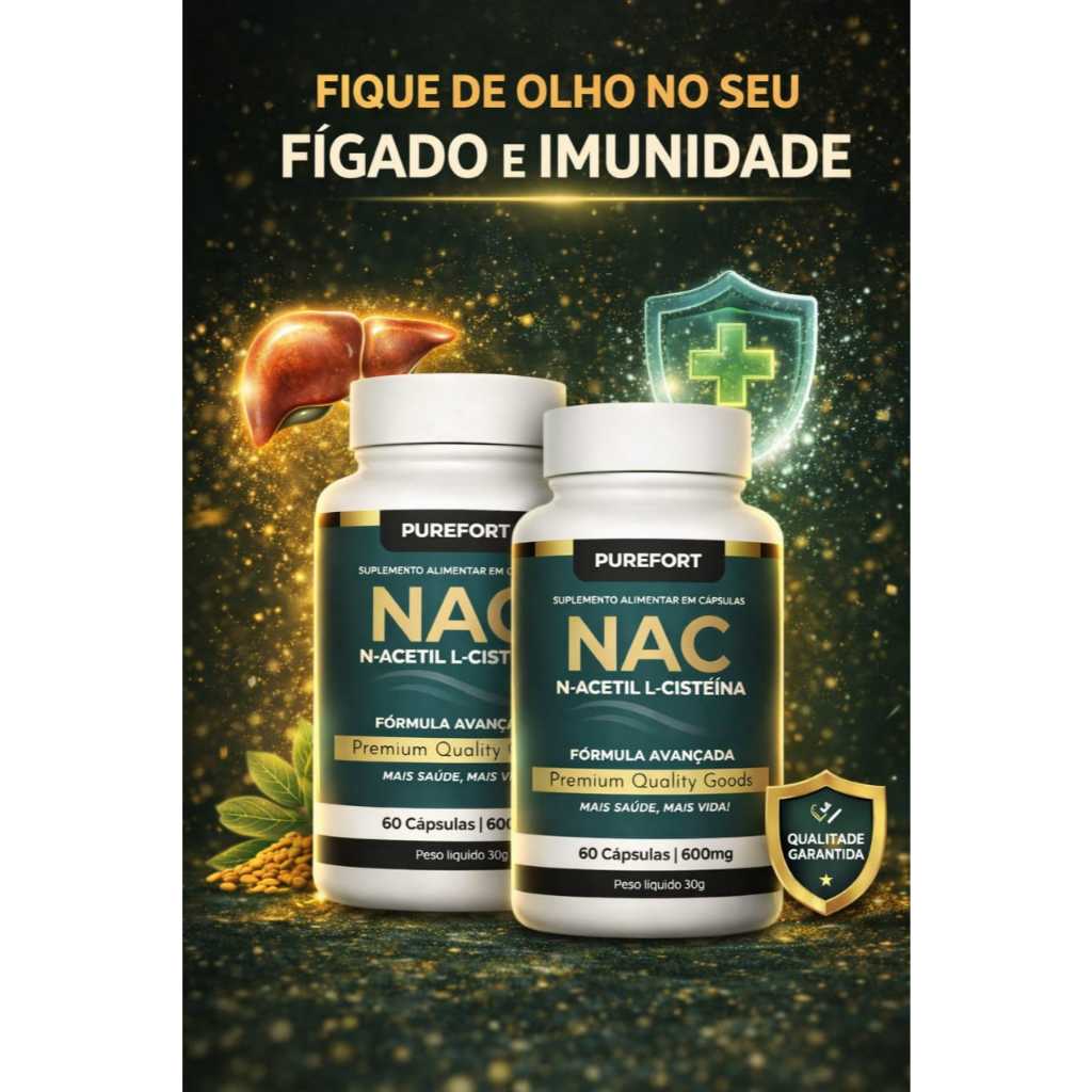 NAC 600mg – N-Acetilcisteína | Antioxidante Celular e Fígado I ...