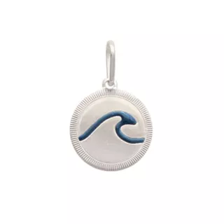 Pingente de Prata 925 Medalha Onda Mar em Oferta na Shopee