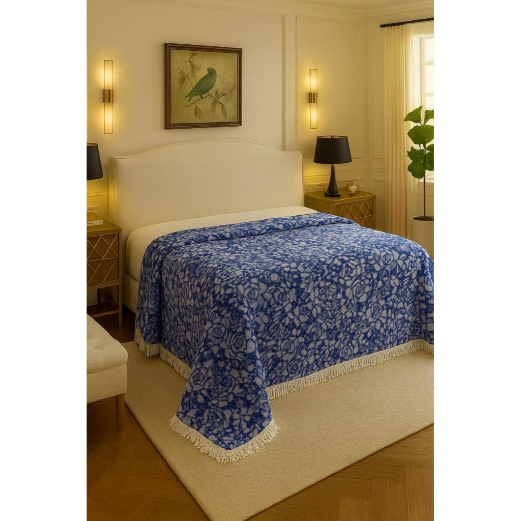 Colcha Chenille Casal Padrão 2,20m x 2,40m Manta Canelada