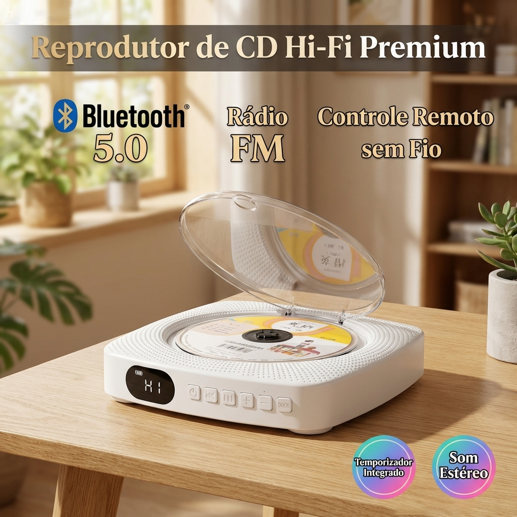 Reprodutor de DVD Multimídia Leitor De CD DVD Portátil Player Bluetooth ...