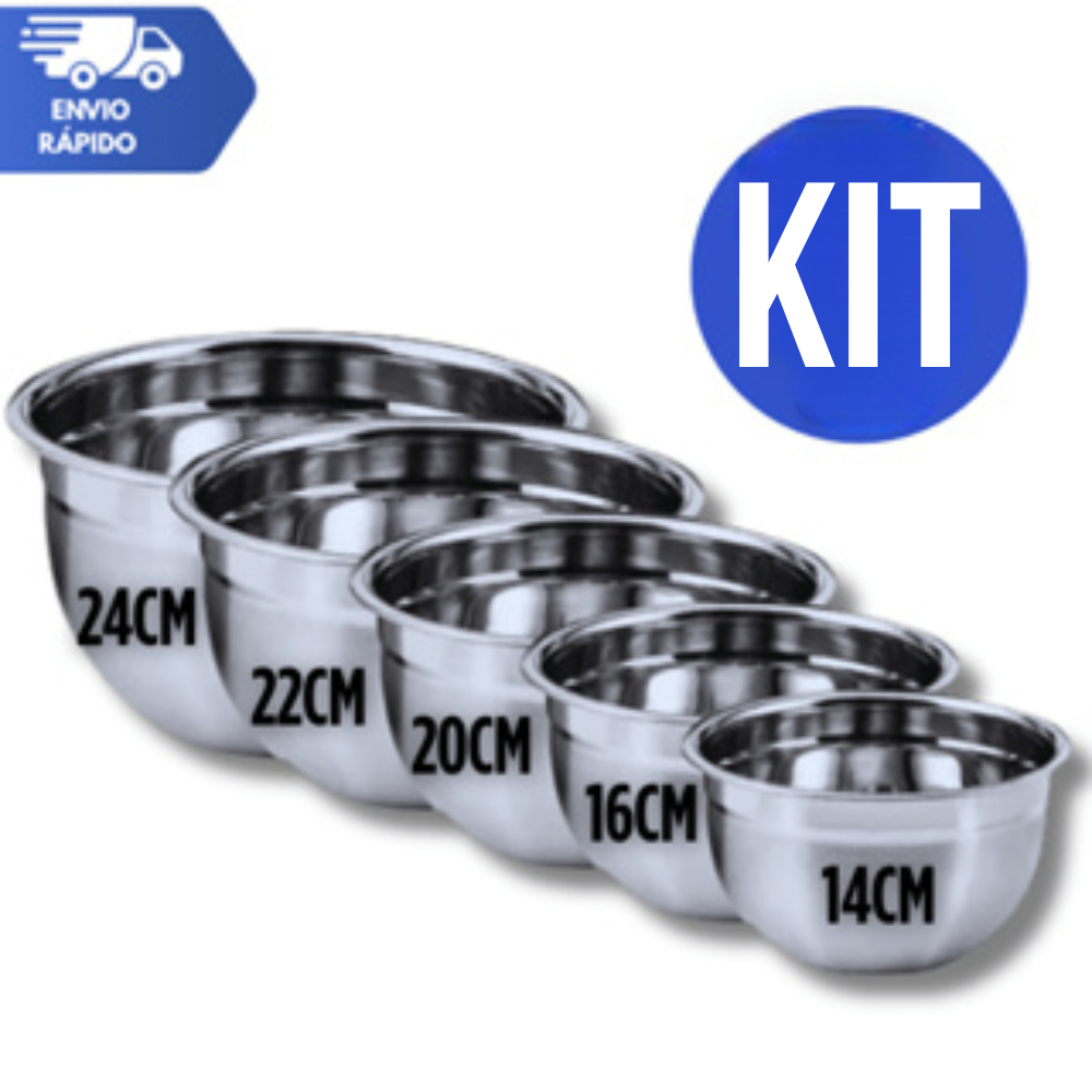 Tigelas Inox Bowl Empilhável 14cm 16cm 20cm 22cm 24cm Cozinh