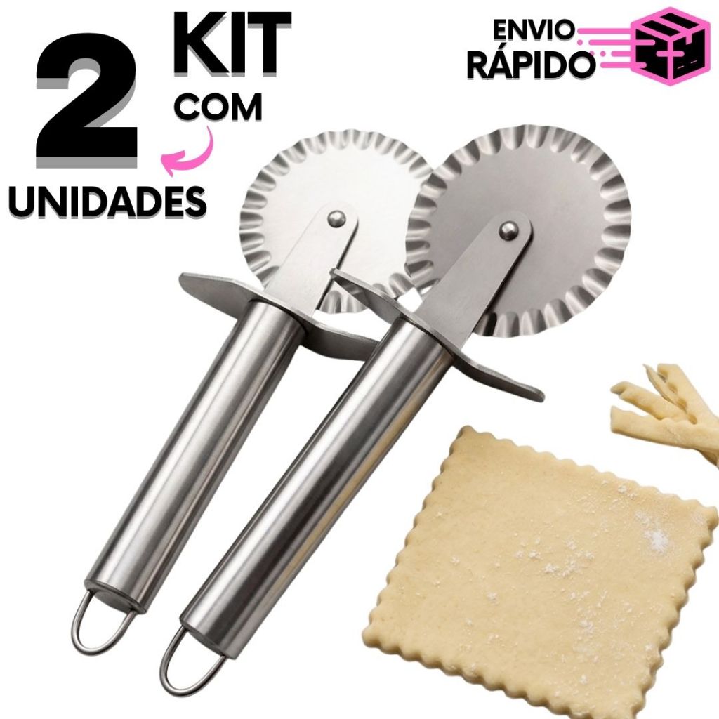 Kit 2 Cortador de Pastel Profissional Modelador Massa