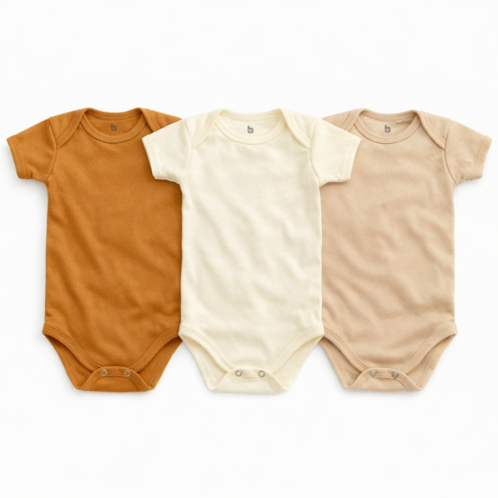 Kit Body Liso Bebê Neutro 3 Peças 100% Algodão. em Oferta na Shopee