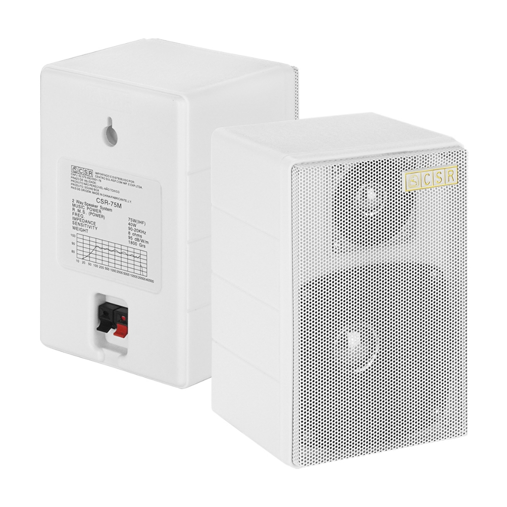 Kit 2 Caixas De Som Ambiente Passivas 4 Polegadas 40w Branca CSR-75M ...