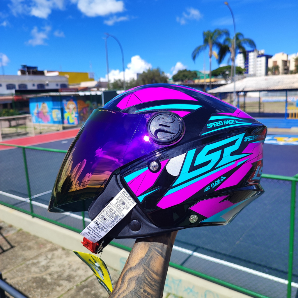Capacete Aberto New Liberty 3 Personalizado Adesivado LS2 Draze