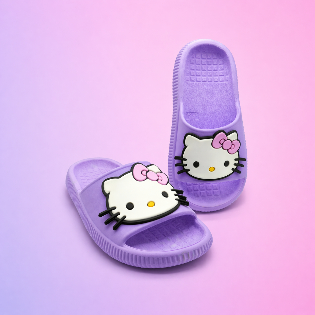 Chinelo Slide Nuvem Infantil Feminino Personagem Hello Kitty Casual Dia ...