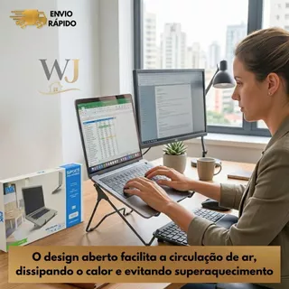 Suporte Universal de Notebook para Home Office - Apoio de Mesa - Base Laptop