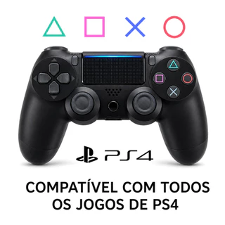 Controle PS4 Bluetooth Sem Fio Preto – Dualshock Wireless Compatível PS4