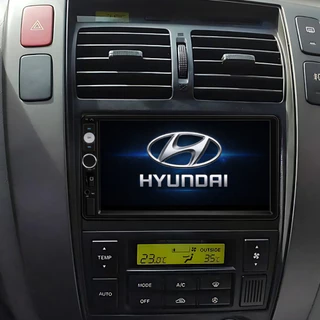 Central Multimídia 2 Din 7" TUCSON 2007 a 2017 MP5 com Espelhamento CarPlay e AndroidAuto + Câmera de Ré