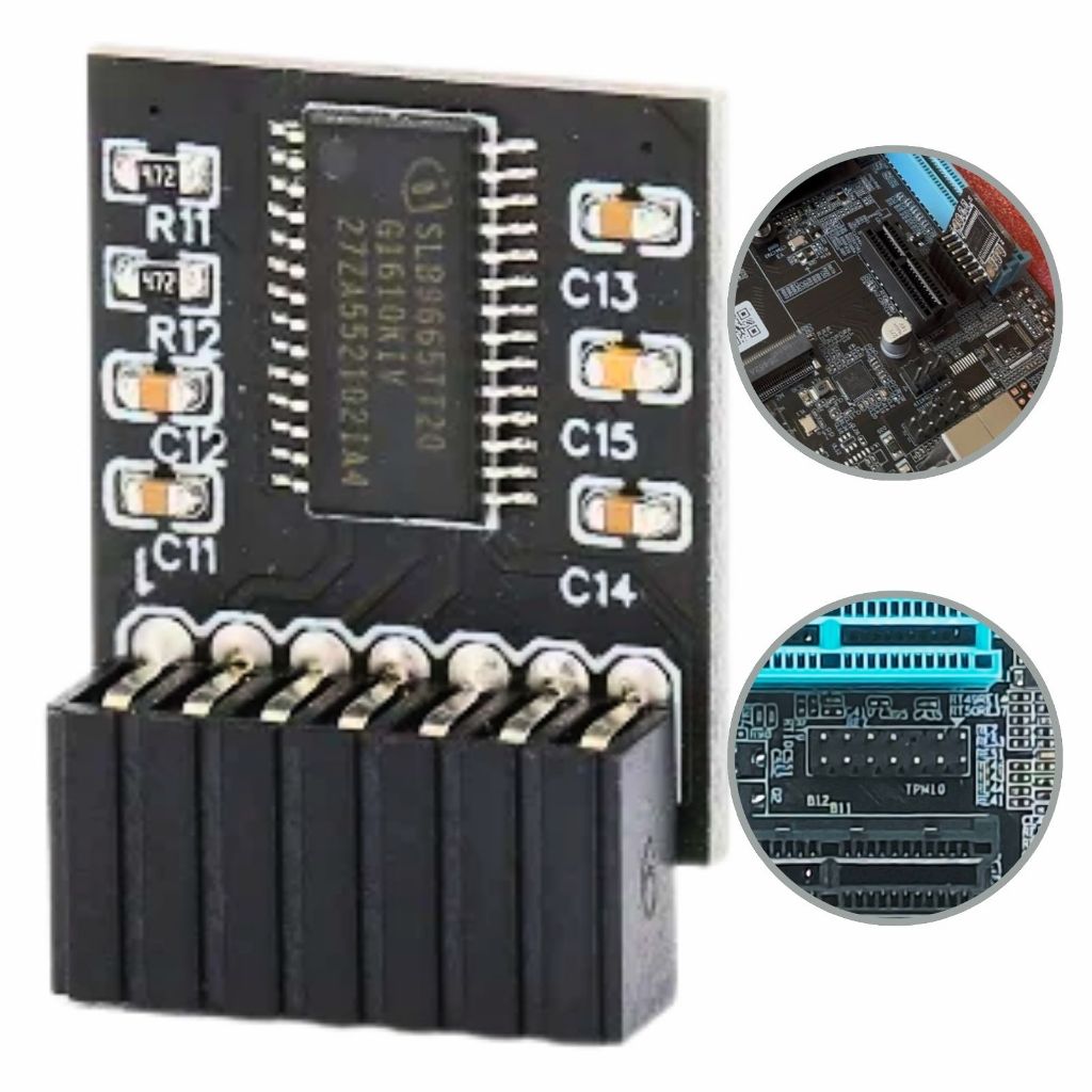 Chip Tpm 2.0 Para Placa-mãe Chipset H61 B75 H81 14 pinos LPC Windows 11 ...