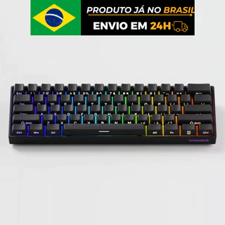 Teclado Gamer Akko Monsgeek FUN60 Pro Magnético 8000Hz RGB Rapid Trigger Switch Mecânico USB Alta Performance Jogos