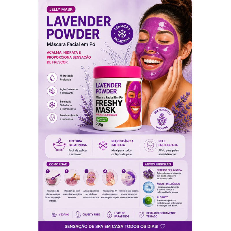 PINK GELI MASK-Facial Gel Hidroplástica - JELLY-Cuidados com a