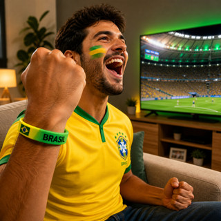 Kit Torcedor Copa do Mundo 2026 Brasil Futebol Bandeira Faixa Confete Corneta Oculos — foto 7 — Achou Levou Brasil
