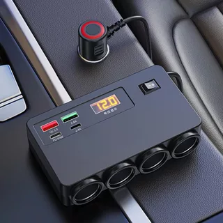 Adaptador De Isqueiro De Carro 120W 4 Em 1 12V/24V Tomada USB