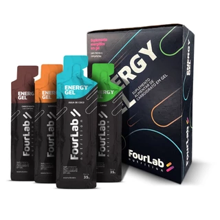 Gel isotônico carbogel para ciclista atletas Fourlab Varios sabores Cx 10 Saches grandes
