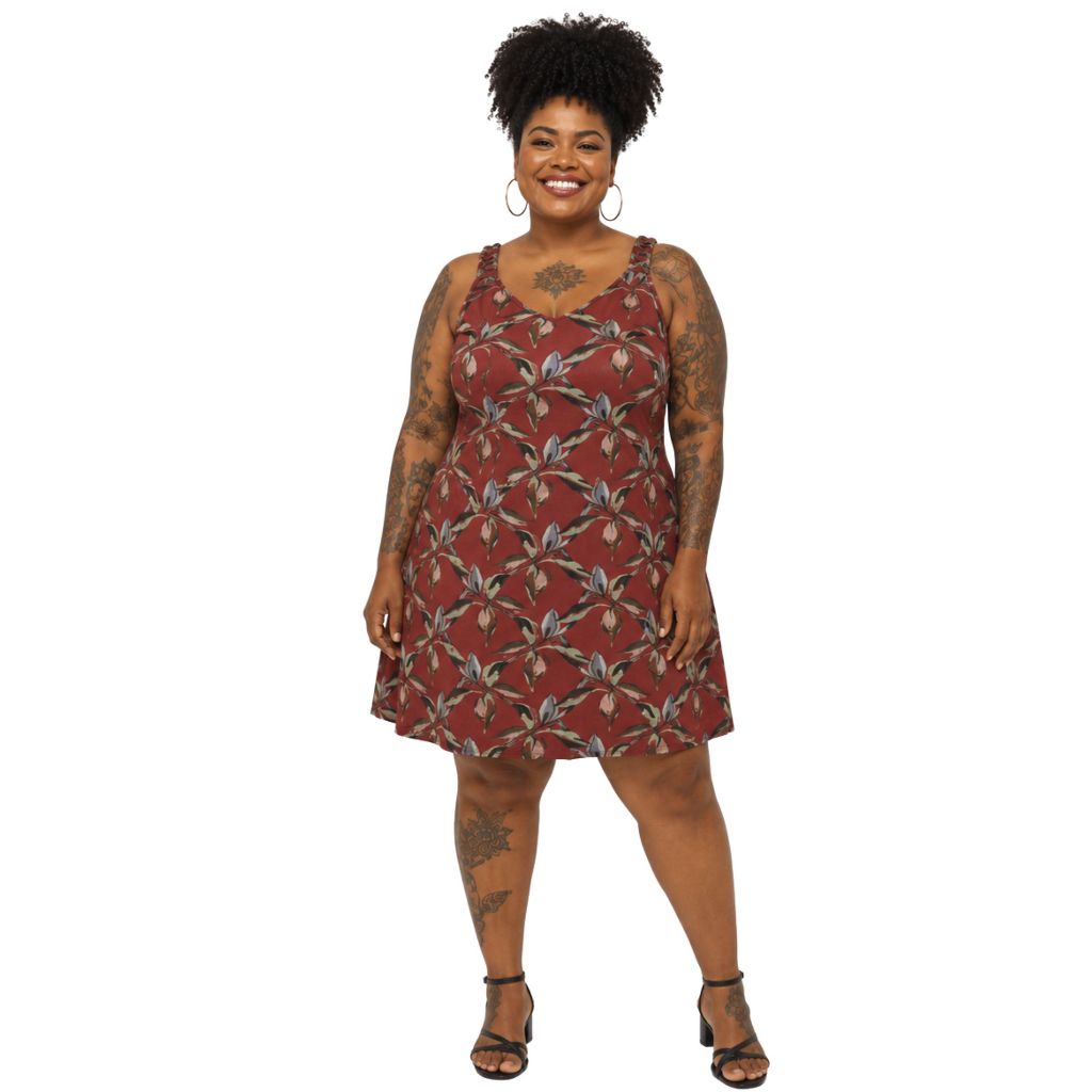 Vestido Plus Size Soltinho Estampa Floral Alça Franzida | Shopee Brasil