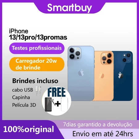 Celular IPhone 13 13 Pro 13 Pro Max 128GB 256GB 100 Original Saúde da bateria 90 100
