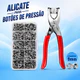 Alicate Aplicador De Botão De Pressão 9mm Kit Com 100 Botões Metálicos Para Costura Artesanato Roupa Bebê