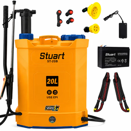 Pulverizador Elétrico Costal Agrícola 20 Litros Híbrido Bateria E Manual