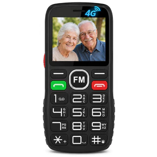 Celular simples pra Idoso 4G Teclado com número / Teclas Grandes / 2 Chip SOS / Rádio FM