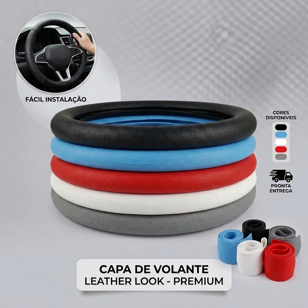 Capa De Silicone Elástica para Volante de Carro - Universal, Multicolorida, Textura Macia, 36 - 40cm