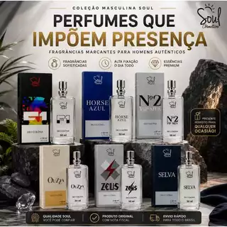 Deo Colônia / Perfume Fragâncias Masculinas 50ml Soul Cosméticos