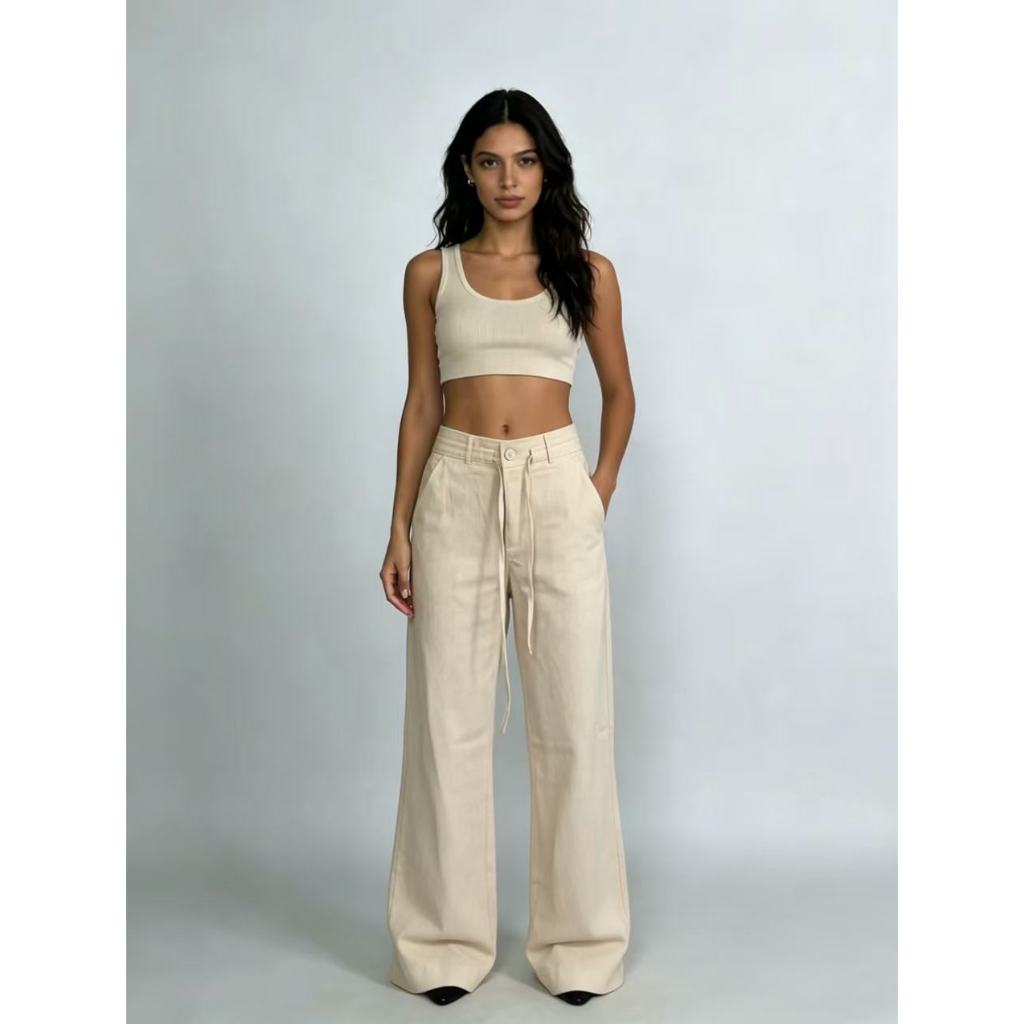Calça Cintura Média Versátil - Perfeita para Looks Casuais e Elegantes