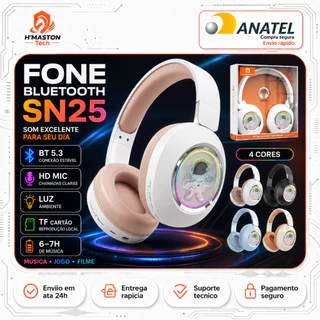 H'Maston SN25 Fone De Ouvido Headphone Headphone Sem Fio Headset Gamer Fone Gamer Fone De Ouvido Gamer Headset Sem Fio
