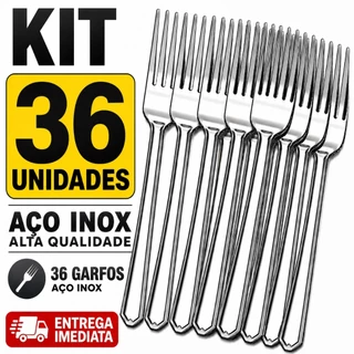 Conjunto de 36 Garfos de Mesa Aço Inox Restaurantes Churrascarias Pizzarias Multifuncional Casa Cozinha