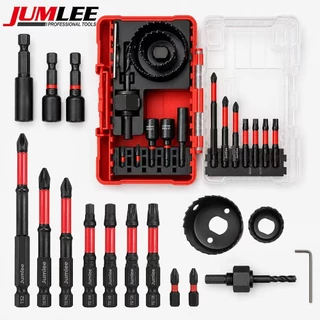 Jogo Multifunção Pontas Bits Soquetes Magnéticos Serra Copo 16pç Reparos Montagem JUMLEE