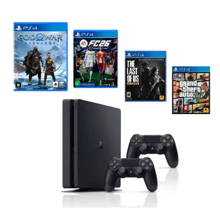 Ps4 Slim de 500GB/1TB + 2 Controles + JOGO (ENVIO COM NOTA FISCAL)