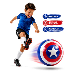 Bola Capitão América Infantil Futebol Super Herói Brinquedo Esportivo Para Criança