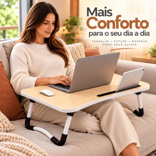 Mesa Suporte Portátil Dobrável Para Notebook Home Office Cama Refeição