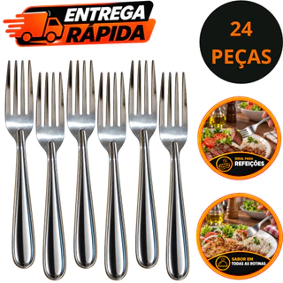 Kit 24 Garfo De Refeição Em Aço Inox Com Alta Durabilidade E Fácil Limpeza Para Uso Profissional E Doméstico
