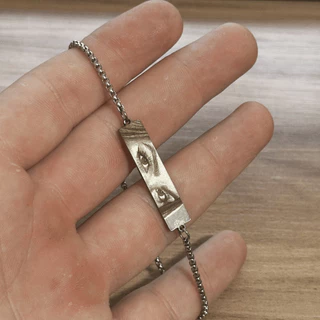 Pulseira com Foto Olhar Personalizada Plaquinha olho namorados aço inox presente dia dos pais