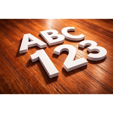 KITs 3 Letras ou Números em PVC EXPANDIDO branco