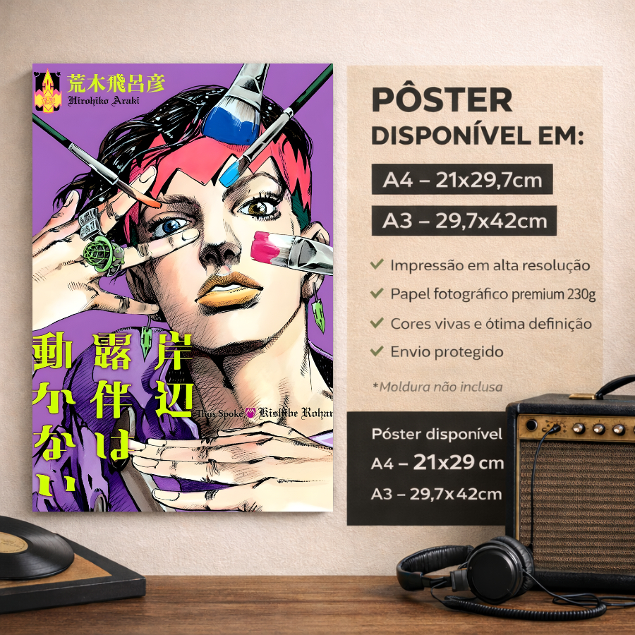 Clássico Anime JoJo Bizarre Adventure Poster A4 20x30 cm Retro