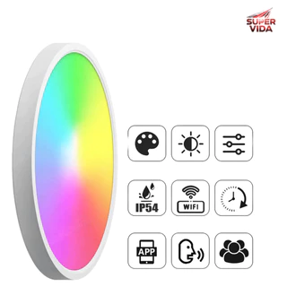 Lâmpada Teto Inteligente Plafon 21w Rgb Wifi Alexa App