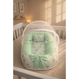 ninho com mosquiteiro Safari menino menina em Oferta na Shopee