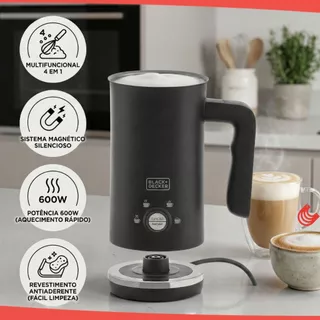 Espumador Misturador e Aquecedor De Leite Elétrico Automático Portátil  110v Com Fio Black Decker em Oferta na Shopee