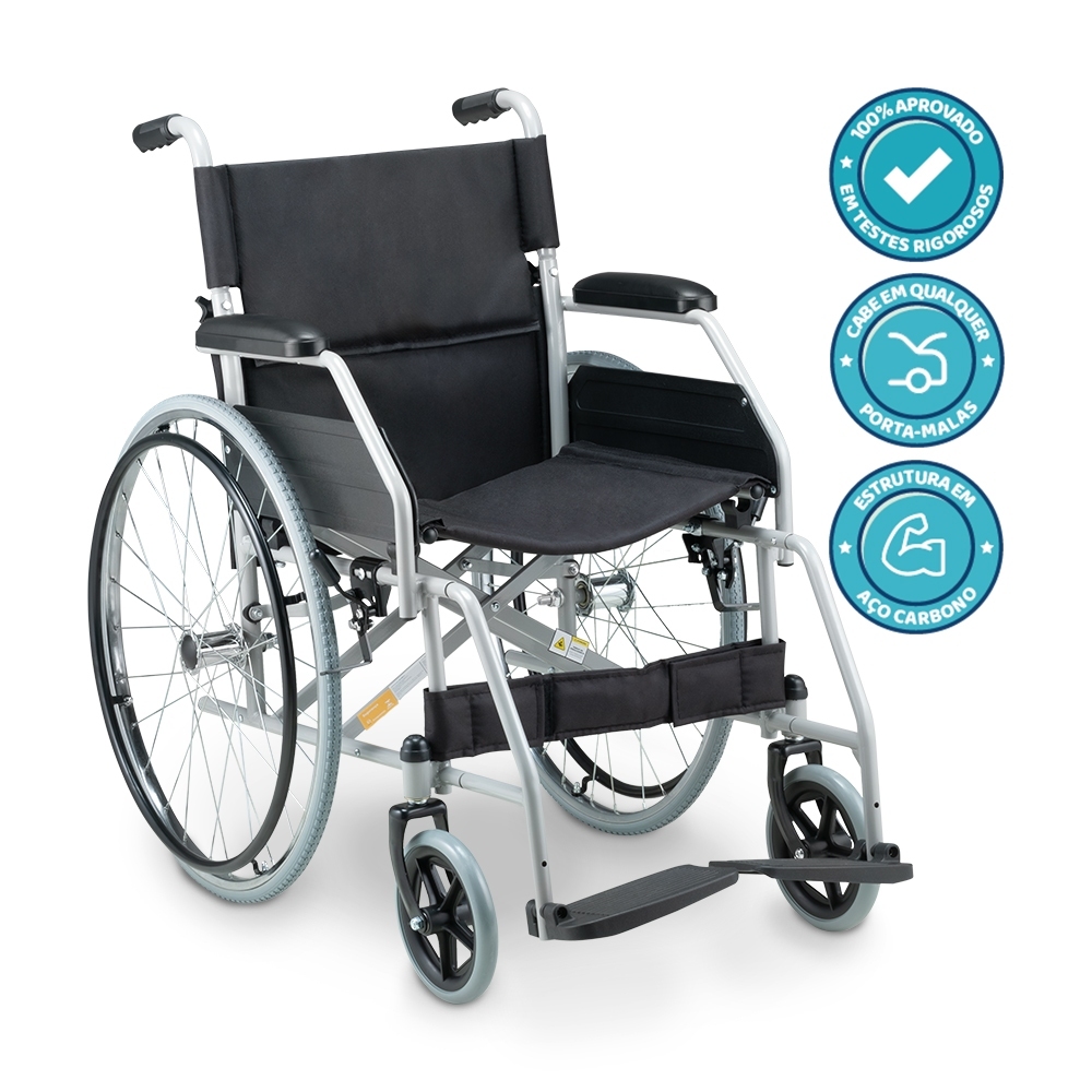 Cadeira de Rodas Dobrável D100 Dellamed Até 100kg Conforto e Qualidade em Oferta na Shopee