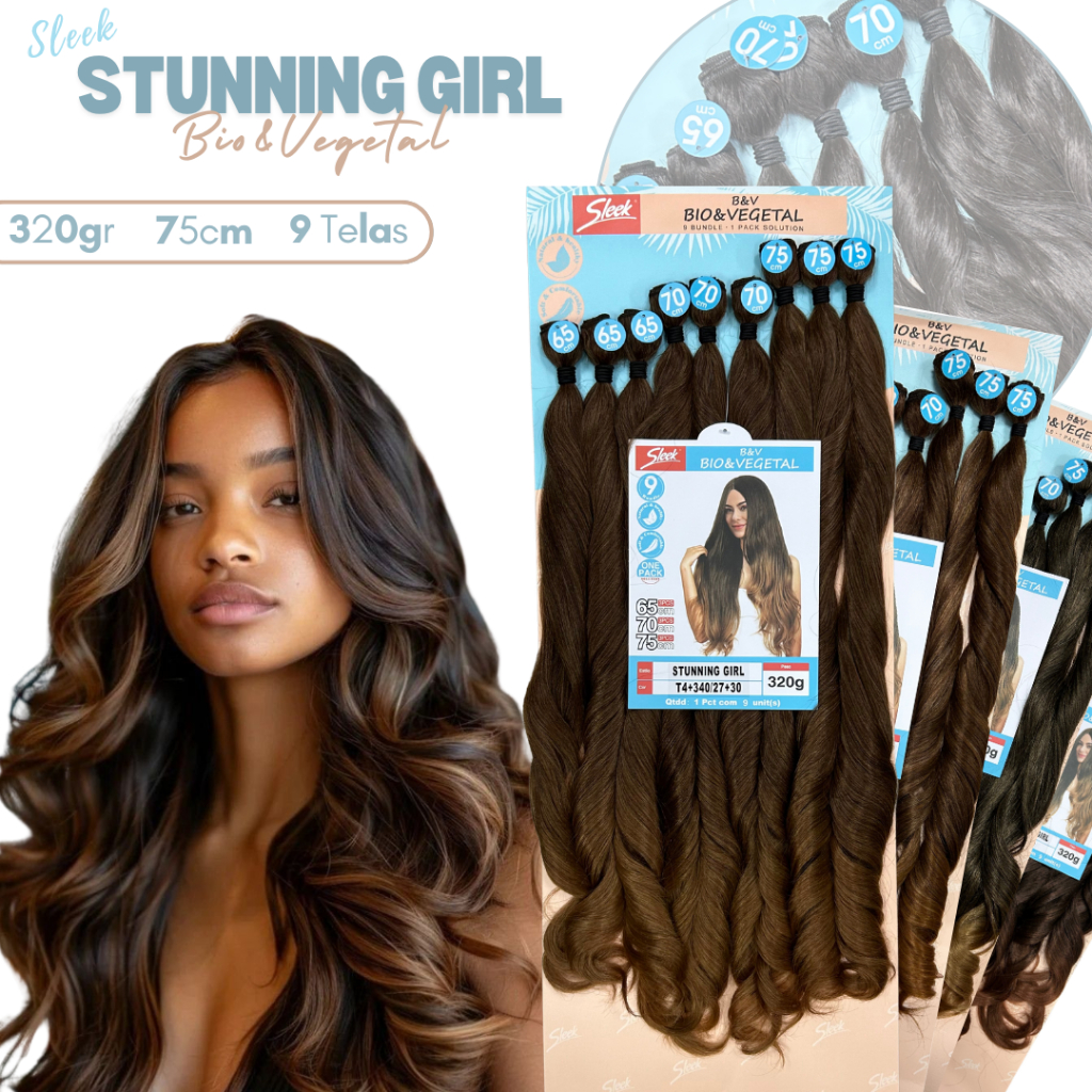 Cabelo Rebeca Sleek Cabelo Ondulado Bio Vegetal Stunning Girl 75cm