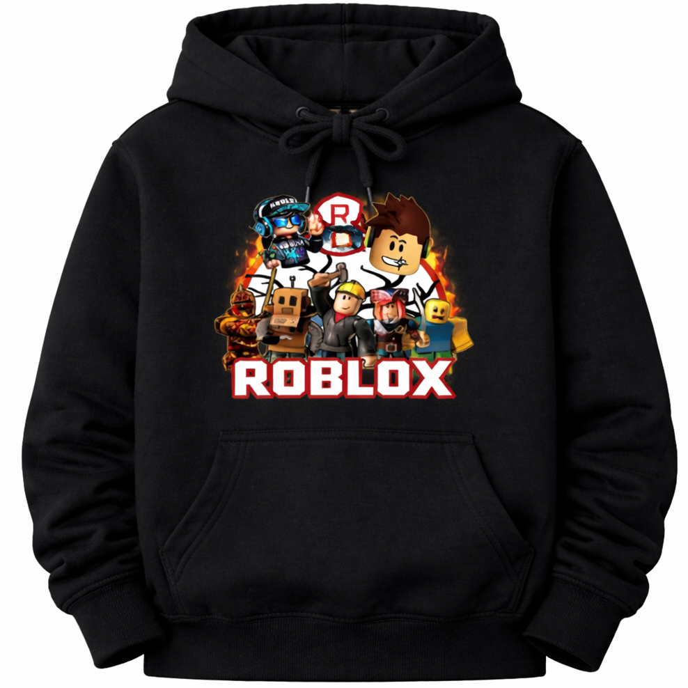 Moletom Infantil Estilo Roblox Gamer – Blusa Canguru com Capuz — imagem 2