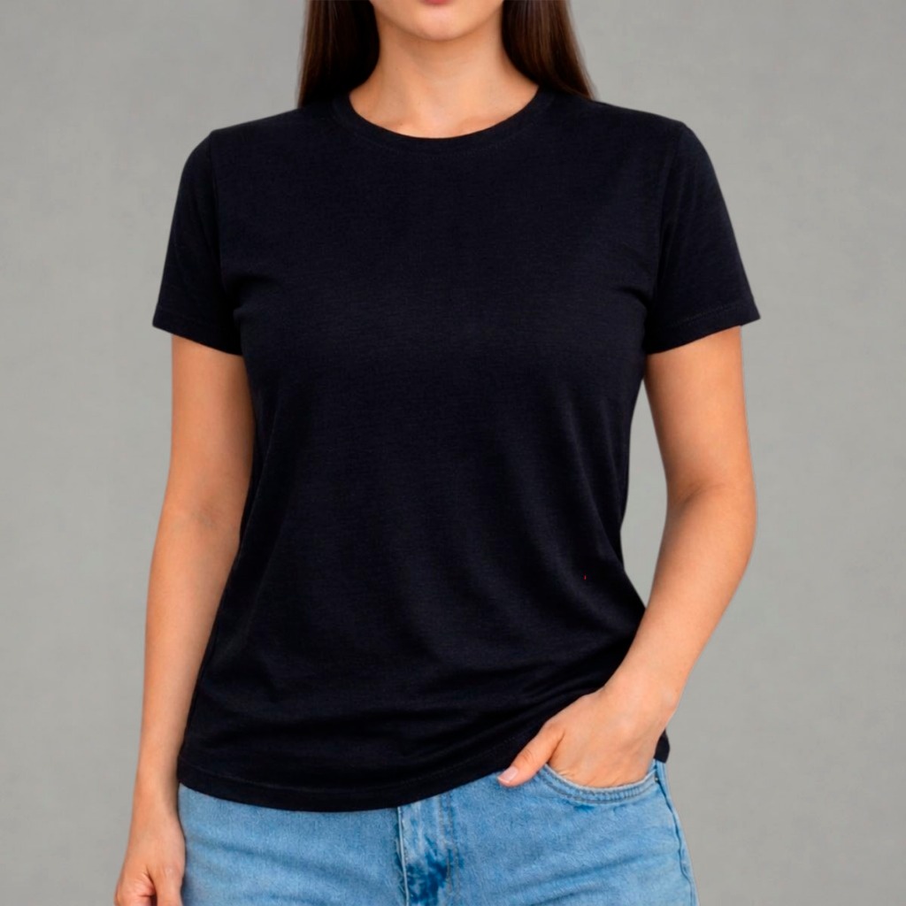 Camiseta Feminina Lisa 100% Algodão Premium Conforto Streetwear Fashion Urbano Casual Moda Diário Crt Unissex