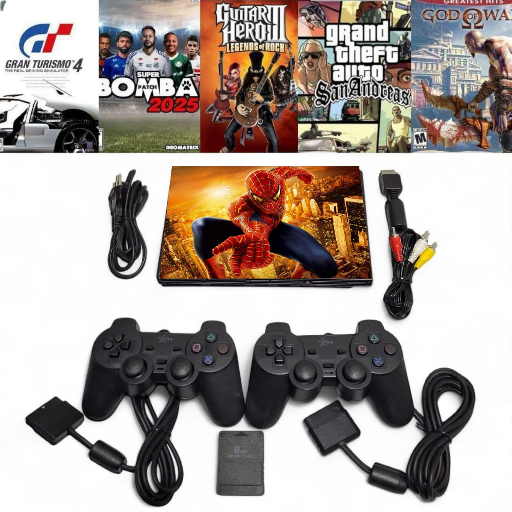 Ps2 Playstation 2 Original Sony - Ps2 Completo - Ps2 - Slim Skin Spider ...