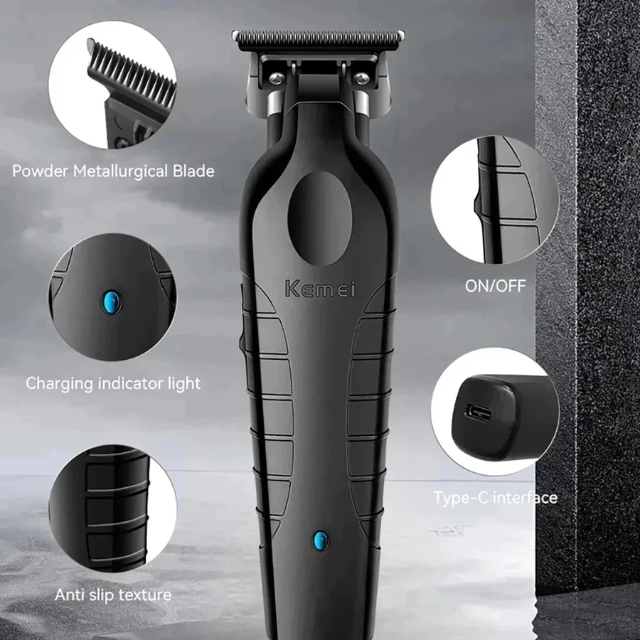 Máquina de Acabamento Profissional Kemei KM-2299 Aparador Elétrico Recarregável Bivolt para Barbeiro - Oferta Relâmpago — foto 4